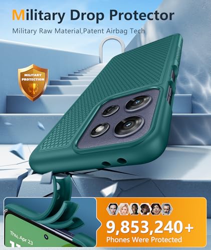 Image of FNTCASE for Moto G-Power 2025 Case: Motorola G Power 2025 Case 14FT Military Grade Drop Protection with Screen Protector Shockproof Anti-Slip Rugged Matte Dual Layer Daily Cover 6.8 Inch (Green)