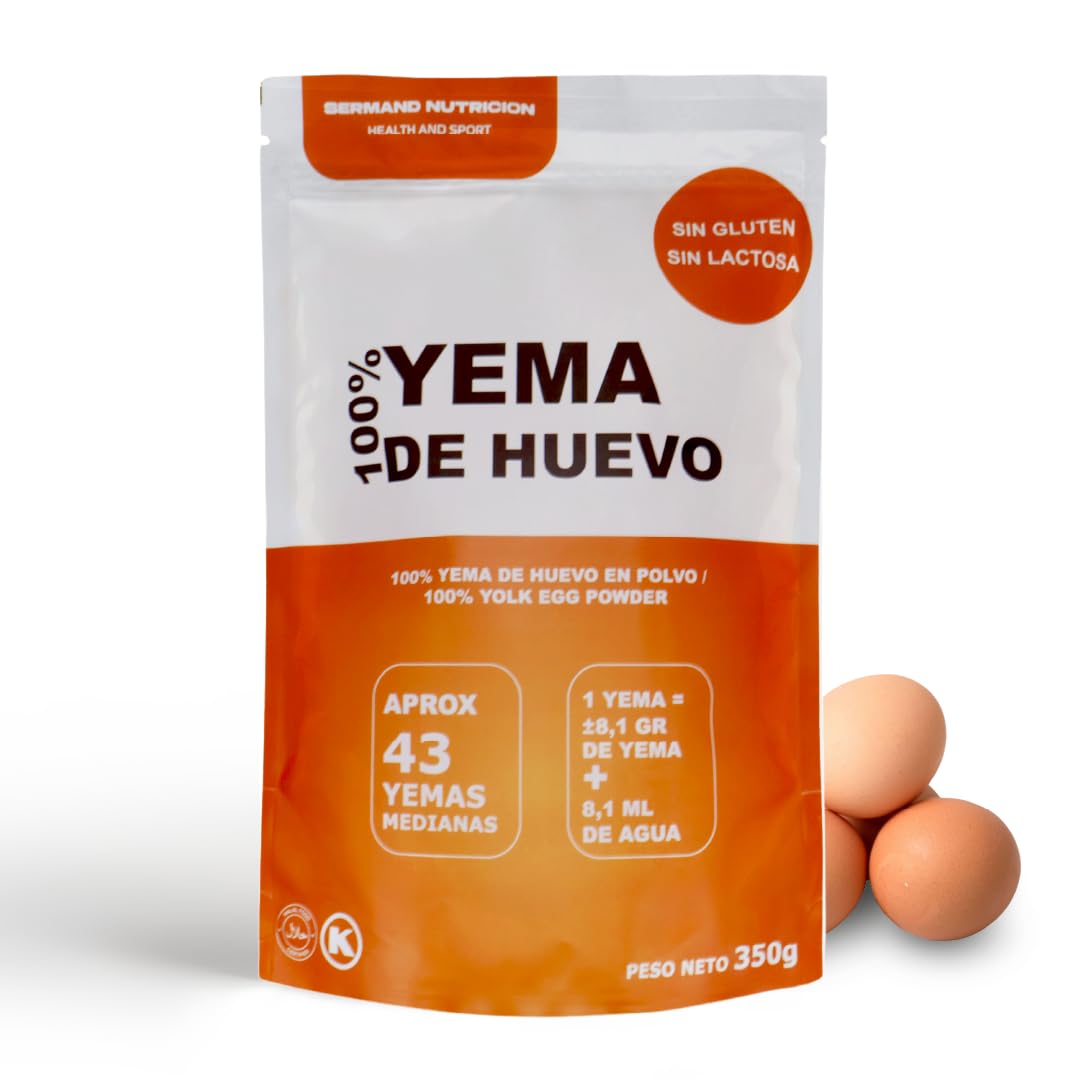 Yema de Huevo en Polvo 350g Yemas de Huevos Camperos Sin Aditivos Sin Lactosa Bolsa Zip