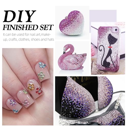 Image of Light amethyst Flatback Rhinestones, Glass Rhinestones for Nail Art and Craft, Glue Fix, Loose Crystal Gemstones(Lt.amethyst, SS30, 576pcs, 6.4-6.6mm)