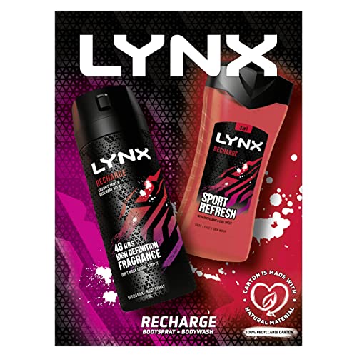 LYNX Recharge Duo bodywash & body spray perfect for his daily routine, 2 piece Gift Set for him - Image 3