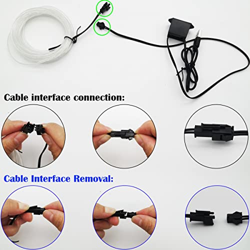 El Wires, CTRICALVER 5M/16FT USB Flexible Light Strip Glowing Neon String Lights Decor USB 5V - Image 4