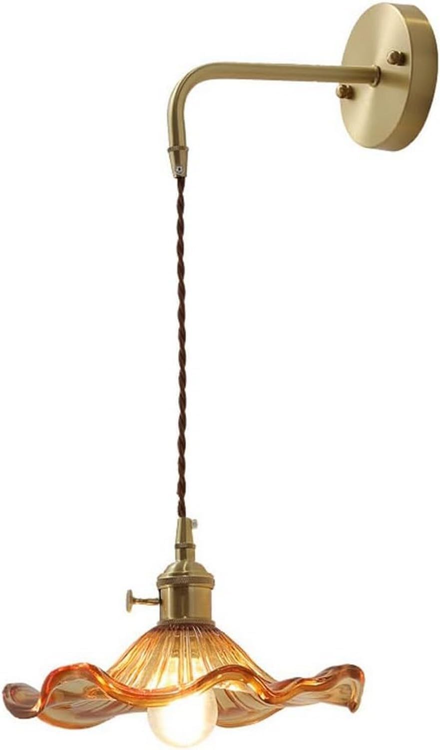 JYBNBBE Modern Brass Glass Wall Lights Indoor Adjustable Sconce Living Room Lighting Bathroom Vanity Lamps L9.85in Reading Lamp,Chandelier,Tawny