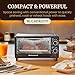 Elite Gourmet ETO490 9L/4 Slice Countertop Toaster Oven with 30-Minute Timer, Adjustable Temperature Control, Includes Baking Pan and Wire Rack, Bake, Broil, Toast, Black