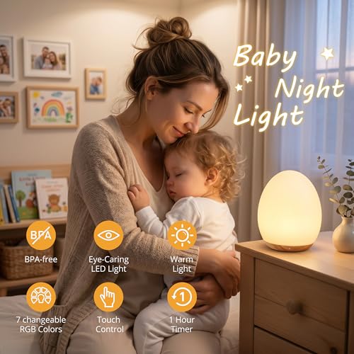 Lámpara nocturna para bebé con luz RGB y control táctil miniatura 2