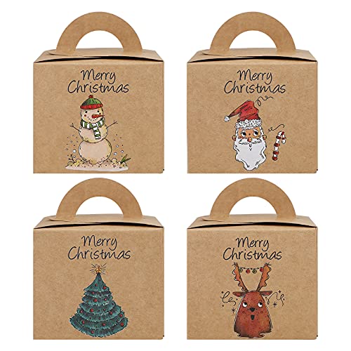 24 Pièces Boîtes de Bonbons de Noël,Boîtes de Friandises de Noël Boîtes de Cadeaux en Carton de Noël Boîtes de Bonbons de Fête de Noël Boîte en Papier Kraft Noël pour la Décoration de Noël de Vacances - Image 3