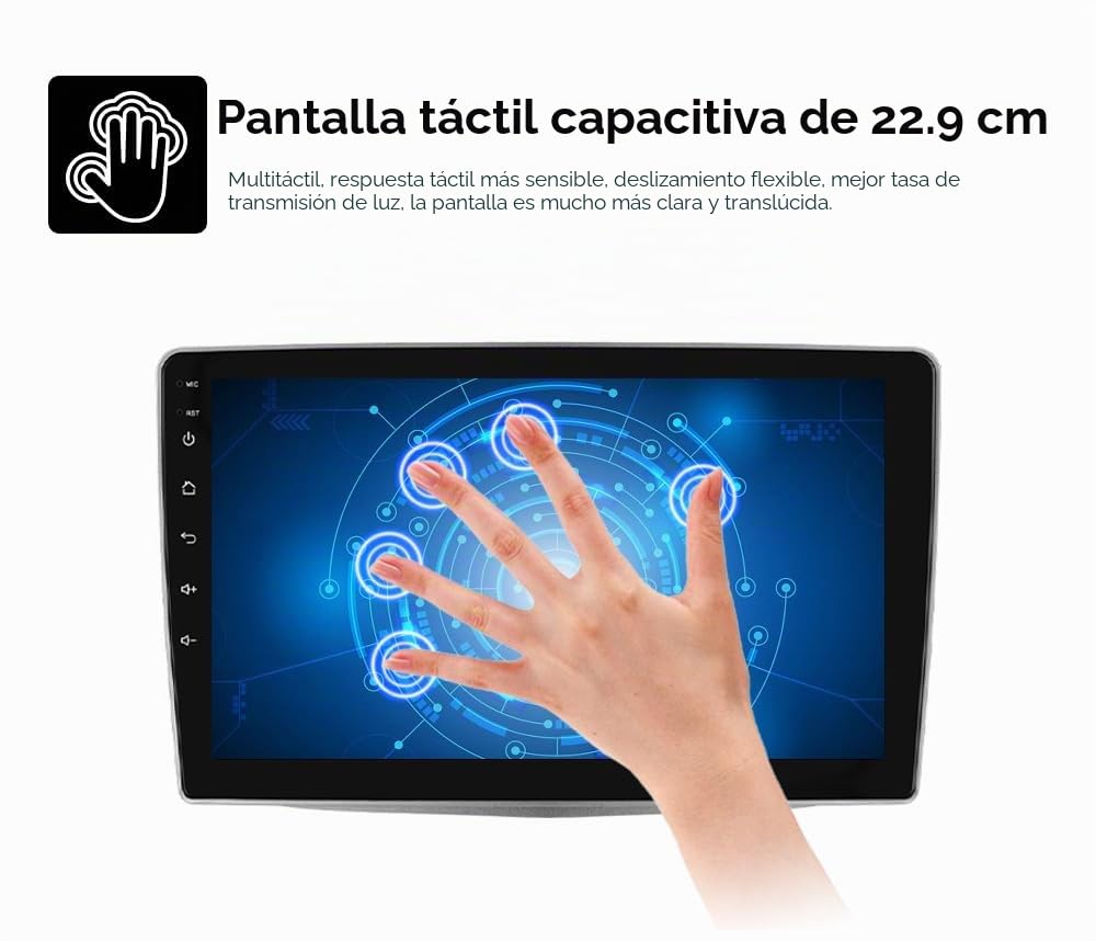 Radio de coche Android 14 de 9 pulgadas para Alfa Romeo MiTO 955 2008 – 2016, compatible con Carplay inalámbrico/Android Auto, control del volante, WiFi/4G, FM 4 núcleos, 2 GB y 64 GB