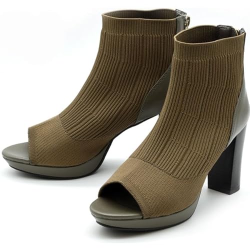 by あしながおじさん ブーツサンダル ニットサンダル 厚底 チャンキーヒール JAPAN CULTURE JAPAN MODEL JAPAN DESIGN 8890833 カーキ 24 cm