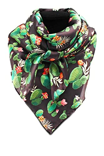 M&F Western Wild Rag Silk Cactus Print Black One Size