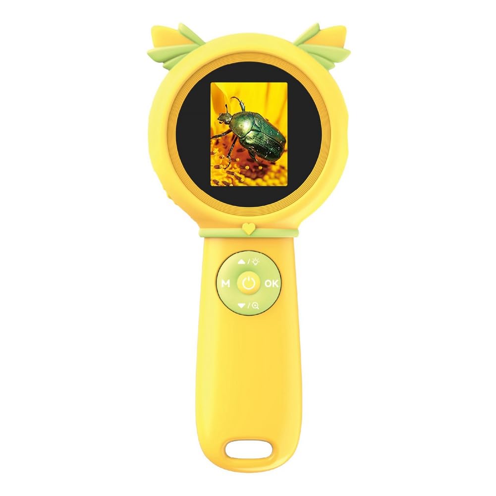 Microscopio Ottico per Bambini 1000X con Funzione Foto e Video, Mondo Microscopico, Giocattolo Educativo Scientifico per Bambini.