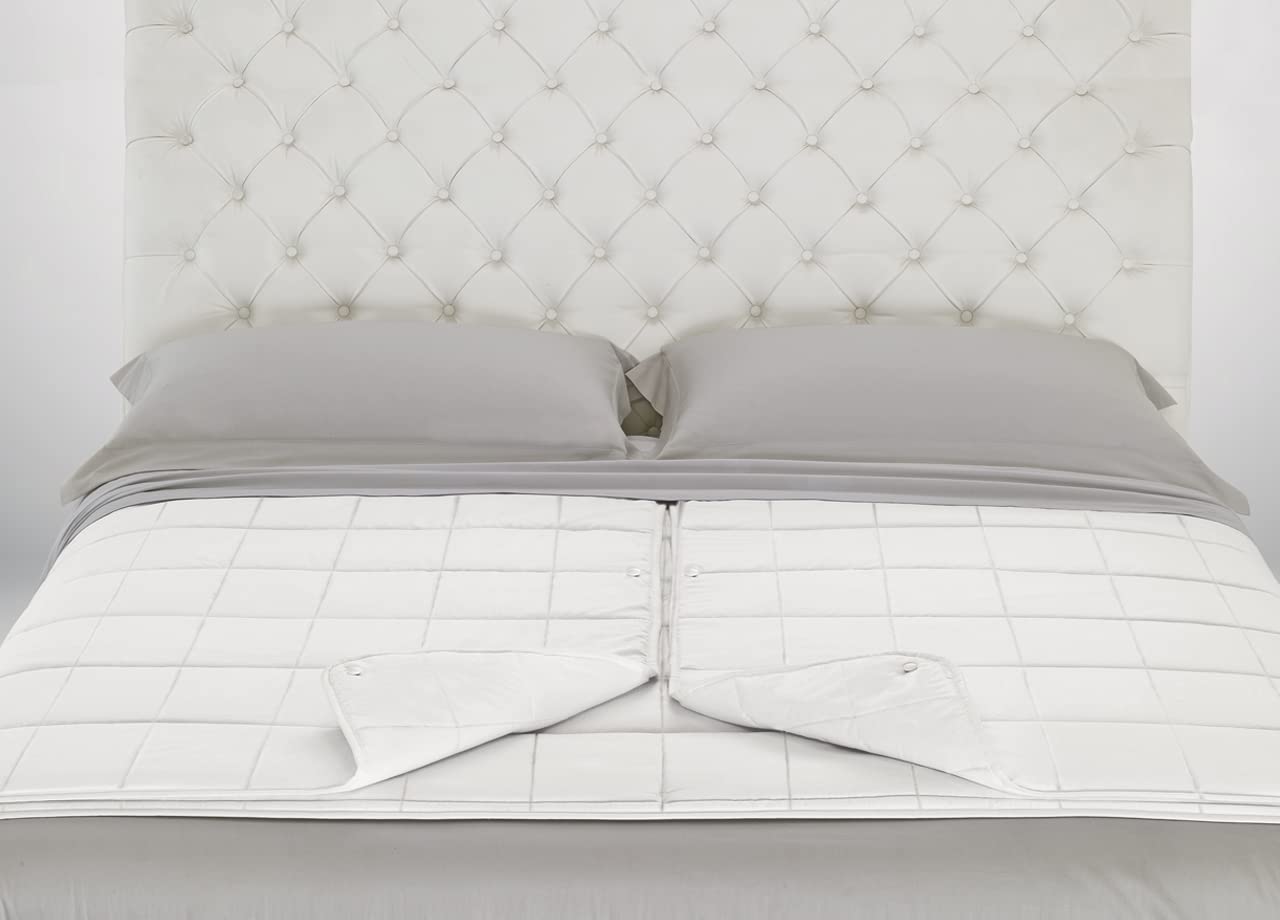 BIANCHERIAWEB Interno Piumino Anallergico Piumone Letto Matrimoniale Lui-Lei Estate Inverno Bianco Lavabile