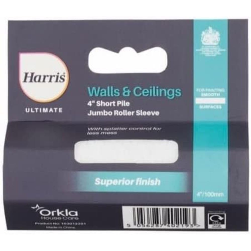 Harris Ultimate Wall & Ceiling Jumbo Sleeve 4" Short Pile [103012201] 5056287402193