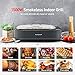 Indoor Smokeless Grill, Techwood 1500W Electric BBQ Grill with Temperature Control, Korean Grill Removable Grill & Griddle Plates, Tempered Glass Lid