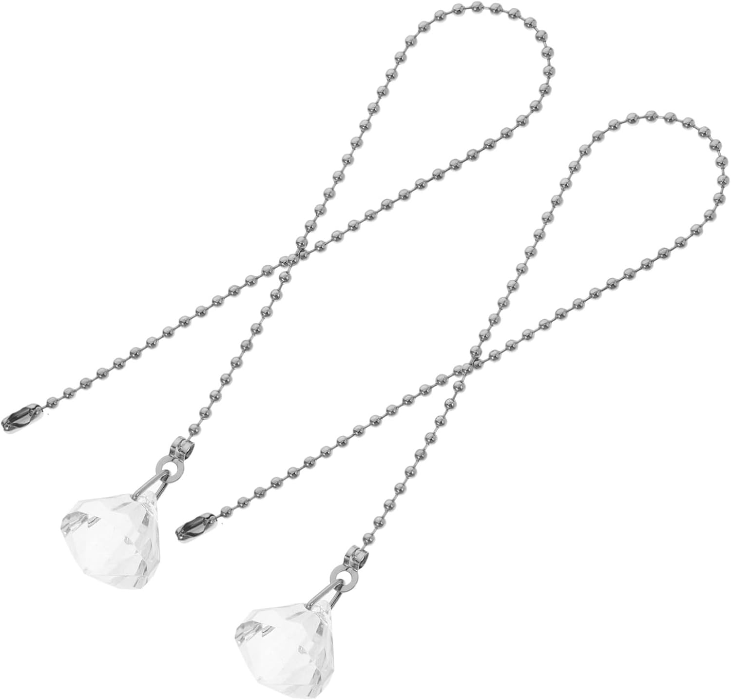 2pcs Crystal Ball Pull Chain Extension for Ceiling Fan and Light Fixtures Decorative Cord Controller for Pendant Lamps Easy to Install for Home Decor