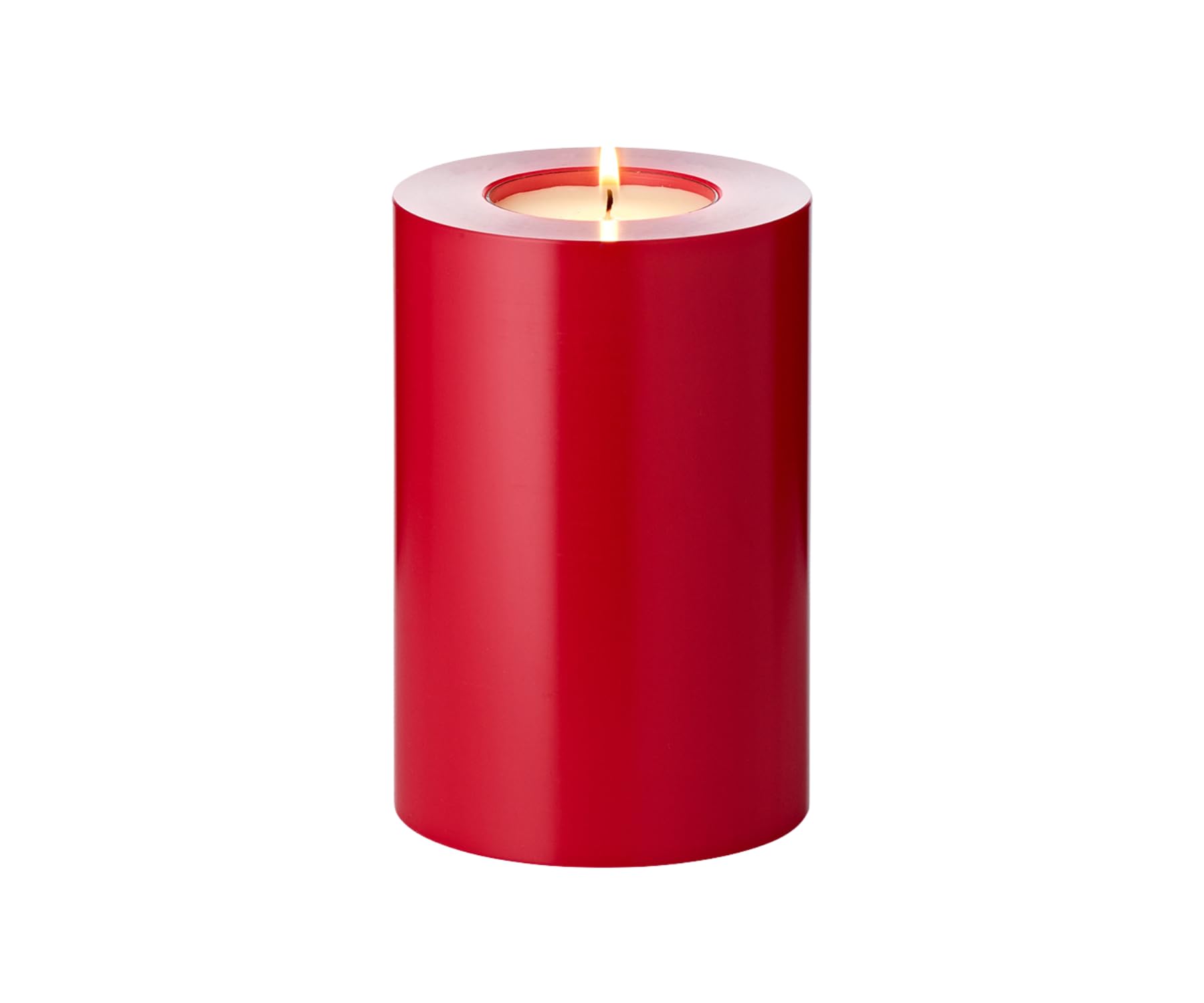 EDZARD Świeca stała Cornelius czerwona (Ø 10 cm, wys. 15 cm) – świecznik na podgrzewacze Maxi – świece dekoracyjne, dekoracja stołu, dekoracja salonu