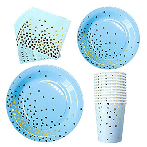 SIMUR 80 Pezzi stoviglie per Feste Blu Piatti da