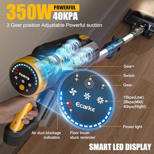 Cordless Vacuum Cleaner for DeWALT 20v MAX Battery, 6 in 1 Stick Self-Standing Vacuum Cleaners with 350W 40Kpa 3 suction,180° Foldable Rod Lightweight Handheld Vacuum for Hardwood Floor Pet(No Battery