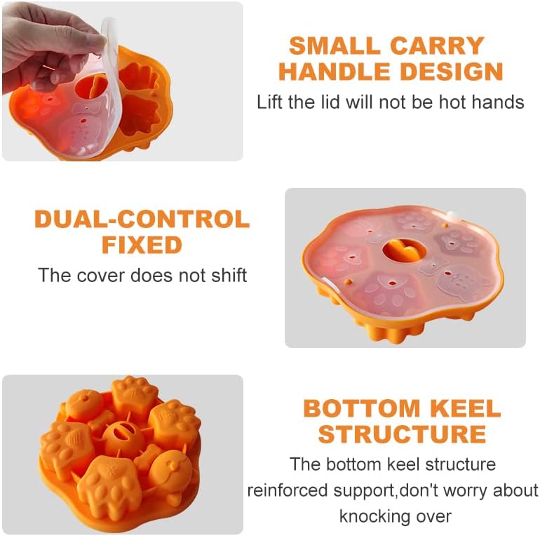 Miniatura 5 de Paquete de 3 moldes de silicona para pasteles, 24 cavidades, suplemento de alimentos para bebés, herramientas para hornear, moldes de queso para