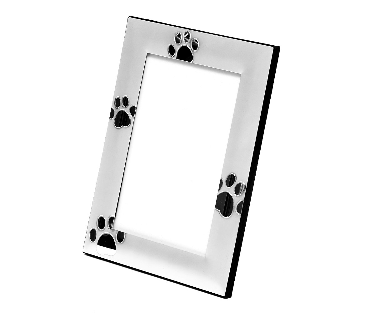 Cornice portafoto impronte di cane, cornice per foto di cani, impronte di zampe Formato 10 x 15 cm, incisione personalizzata, cornice con impronte e incisione del nome (incisione fino a 30