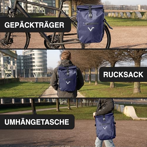 Valkental® - 3in1 Fahrradtasche Pro - Das Original - Hochwertiges Nylon - 23L Volumen - Geeignet...