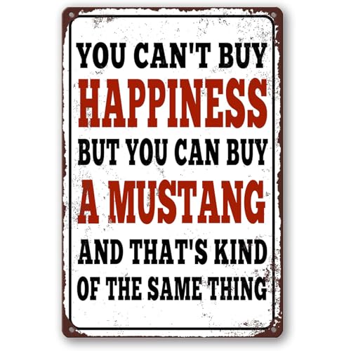 Stmoau Mustang Sign, Mustang Accessories, Vintage Metal Mustang Signs