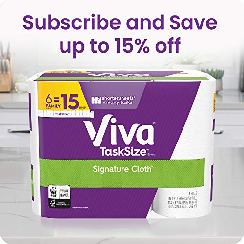 Image of Viva Signature Cloth Choose-A-Sheet Paper Towels, Soft & Strong Paper Towels for Ultimate Clean, White, 6 Big Rolls (Equal to 9 Regular Rolls)