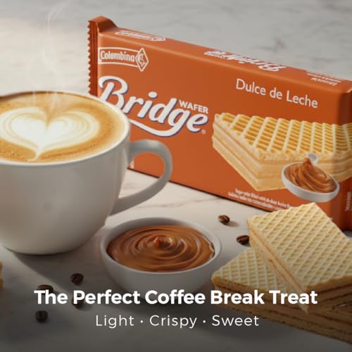 Image of Colombina Dulce de Leche Wafer Bridge - Delicious Dulce de leche Flavor Cream Wafers Snack with Plant-Based Colors - Individually Pack for On-the-Go Snacking - Perfect Treats for Parties, Gatherings (5.33 Oz) 1 pack