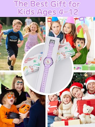 Image of Kids Analog Watches for Girls Boys Watches with Soft Band Learning Time 50M Waterproof Children Watch Easy to Read for Ages 4-12 Kids Gift