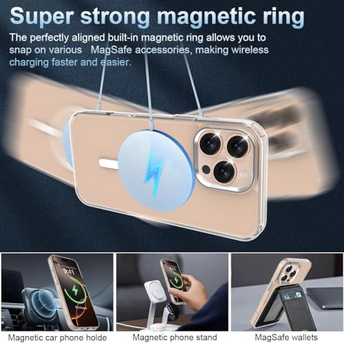 Image of REALCASE Polycarbonate Ultra-Hybrid Back Case Cover For iPhone 16 Pro Compatible With Magsafe|Camera Protection|Hard Crystal Clear Back|Shockproof Bumper Cover Case For iPhone 16 Pro(Transparent)