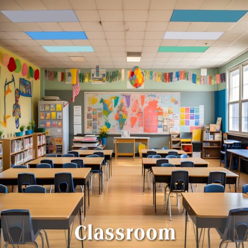 Image of VIHOSE 6 Pcs Fluorescent Light Covers for Ceiling Lights Classroom Magnetic Light Covers Classroom Filters Office School Drop Ceiling, 4 x 2 ft (Blue Green)