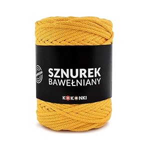 KOKONKI Makramee-Schnur Baumwolle 5mm 100m Kurkuma