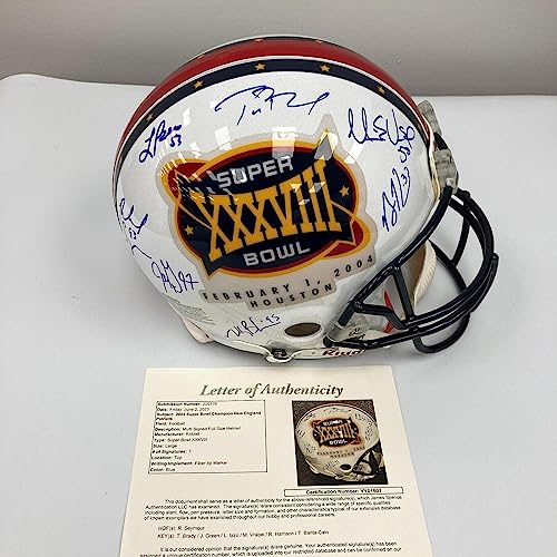2004 New England Patriots Super Bowl Champs Team Signed Helmet Tom Brady JSA COA - Autographed NFL Helmets