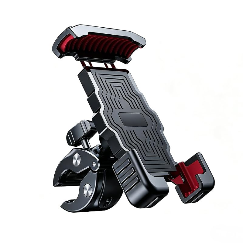 Support Téléphone Moto pour Peugeot Elyseo 100 2001-2003, Universel Rotation à 360 Support Guidon Support De Téléphone, Clip de Téléphone Moto pour 4.7”-6.8” Pouces