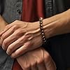 Chriscoco Mens Bracelets 8MM Beaded Bracelet Tigers Eye Lava Rock Stone Stretch Beads Bracelet for Men Women #3