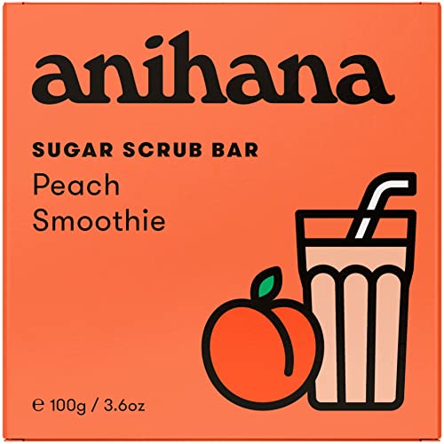 Anihana Sugar Scrub Bar | Raspberry & Vanilla, Peach Smoothie - Moisturizing, Gentle, Exfoliating Body Scrub | Variety Pack Of 4 (2 Of Each) #TOP7