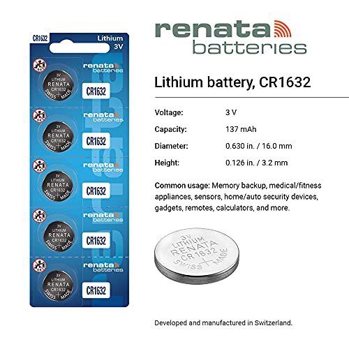 5pk Renata Coin Cell Battery CR2325 3V Lithium Replaces DL2325, BR2325