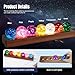 LOSCHEN 7 Colors Ice Cracked Balls, Core Memories Crystal Balls with LED Sapele Wood Base, Natural Healing Spheres Set for Home Living Room Meditation Positive Energy Decoration Balls