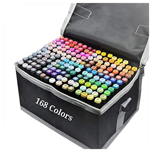 Rotuladores alcohol Marcadores permanente 168 colores marcadores artísticos, bolígrafo profesional de doble punta, permanente para adultos y niños, marcadores de bocetos a base de alcohol