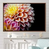 Framed Canvas Wall Art Flora Snapshot Closeup Dark Expressive Farmhouse/Country Floral Multicolor Photography Realism Single - 16x24 inches