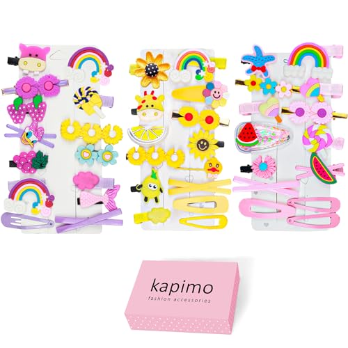 Image of kapimo 42 Pcs Hair Clips for Girls Kids Cute Fancy Hair Accessories for Baby Toddlers Teens Hairclips