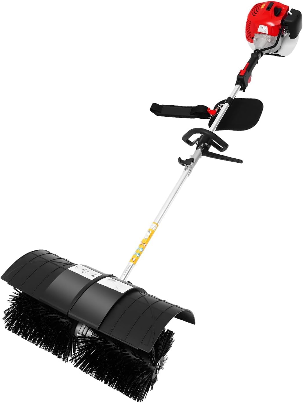 Spazzatrice a Benzina, Manuale o a Spinta, con Testina Nylon da 52 cm e Copertura per Prato Sintetico, Vialetto, Giardino, Neve e Detriti, Motore 2 o 4 Tempi