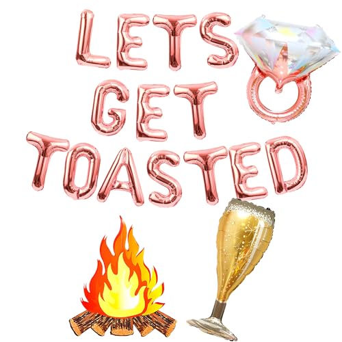 Image of Lets Get Toasted Bachelorette Decoration Mountain Engagement Decorations | Mountain Bachelorette Decoration Camp Bachelorette Decoration Camping Bachelorette Party Decorations