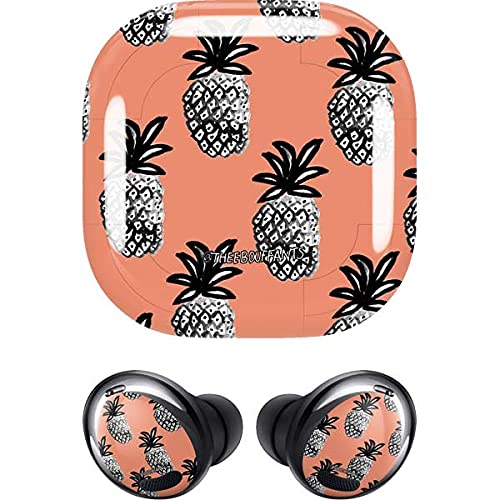 Skinit Decal Audio Skin Compatible with Samsung Galaxy Buds Pro - Bouffants and Broken Hearts Gray Scale Pineapple Design
