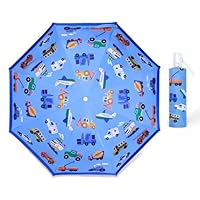 Kids Folding Umbrella Auto Open/Close Anti-rebound Safe Design UV Resistant Automatic Children Travel Umbrellas 8 Rib Reinforced Canopy 360° Reflective Strip Lightweight Cute Umbrella for Girls & Boys