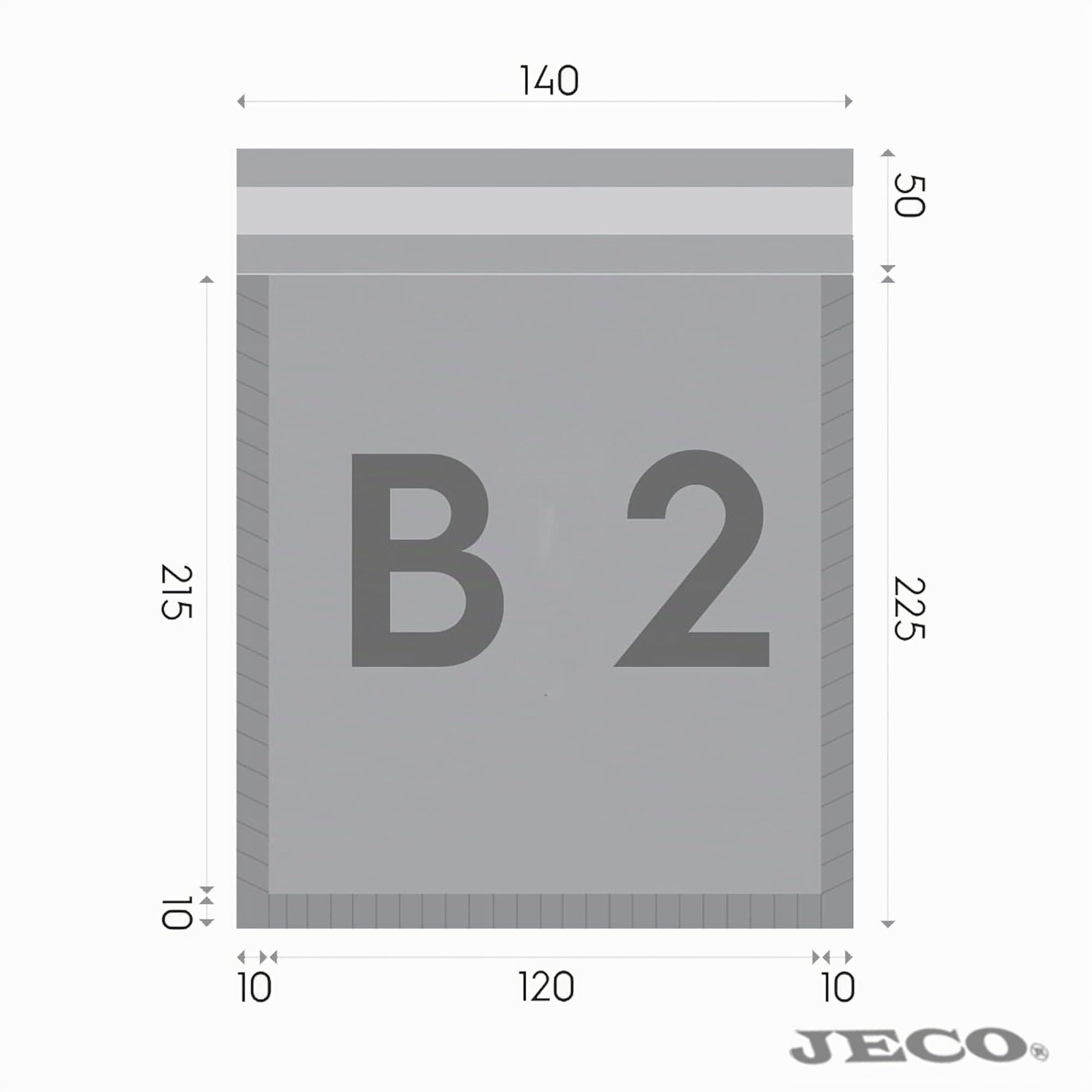 Jeco - Lot de 800 enveloppes à bulles d'air kraft blanches taille B/2 int. 120 x 215 mm pochettes matelassées d'expédition PRO
