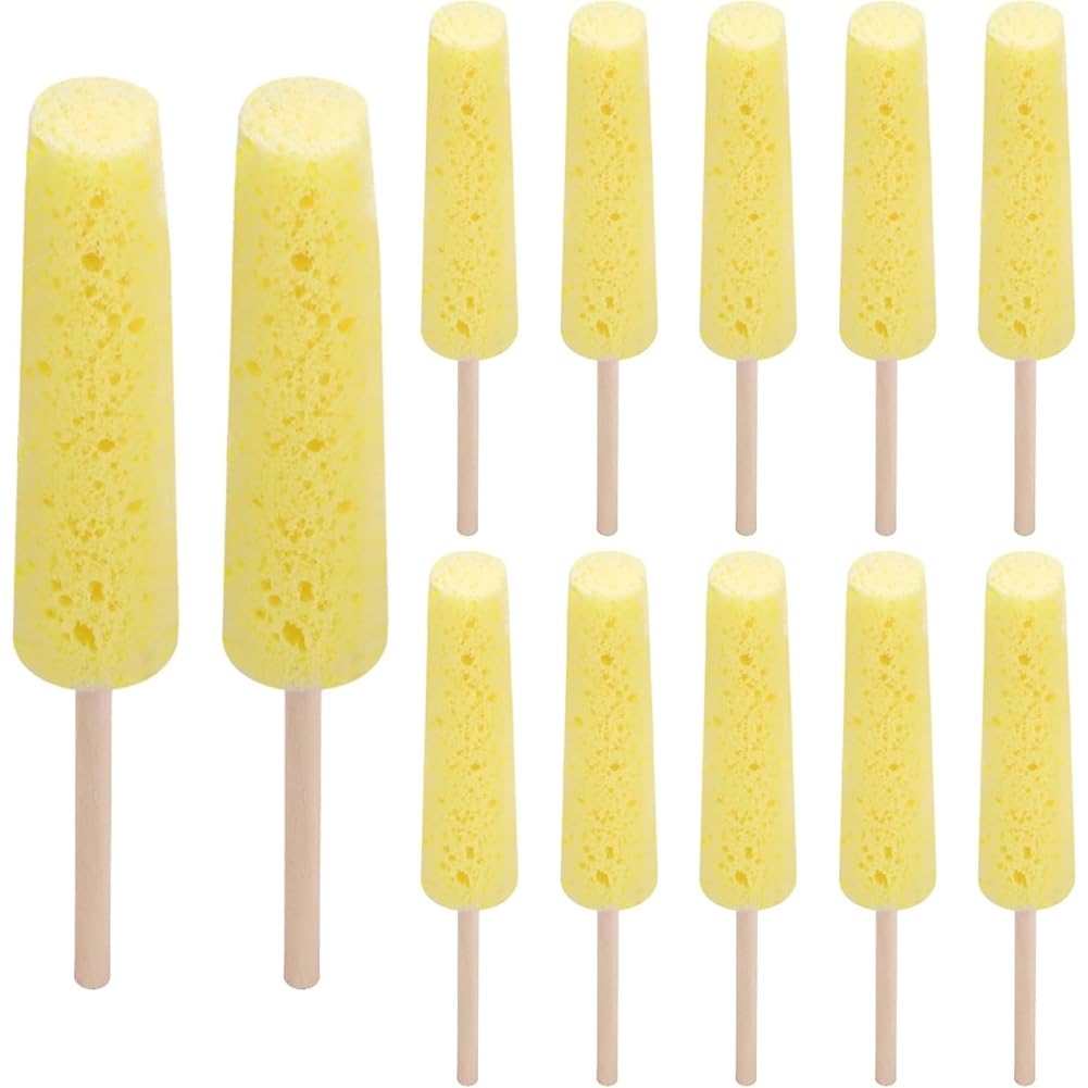 Suoumwa Pottery Tools Supplies, 12-Pack Pottery Sponges for Clay, Ceramic Sponge on A Stick Reusable Shaping Trim B