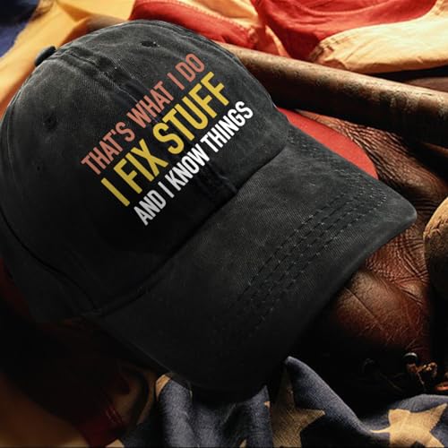 Image of Humor Saying Adjustable Washed Cotton Baseball Cap, Funny Retro Trucker Hat Gift for Men Women Dad Husband Coworker