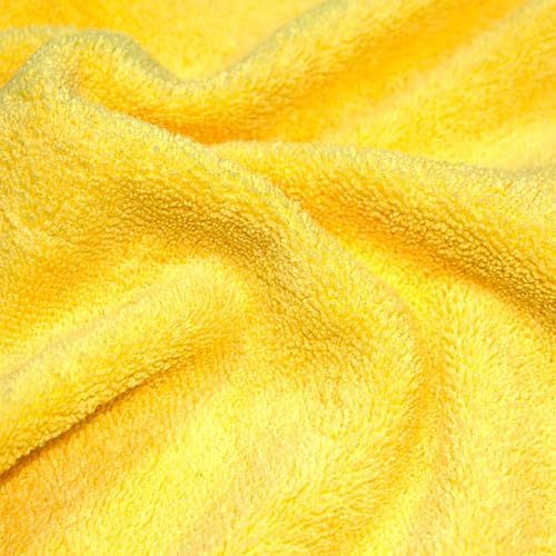 Image of DCS Microfibre Cleaning Cloth, Yellow, Pack of 20, Large Size: 40x40cm. Super Soft Premium Streak Free Washable Cloth Duster for Kitchen , Bathrooms, Surfaces, Mirrors, Car, Motorbike