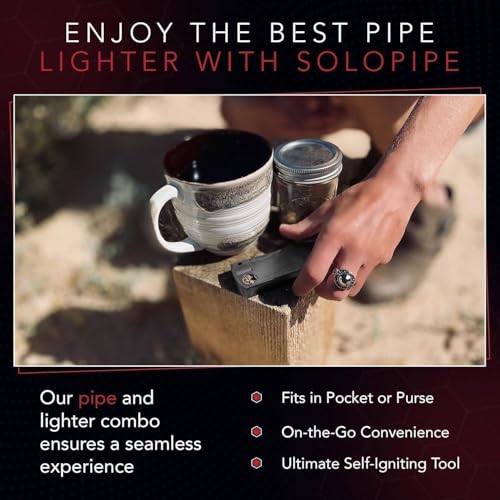 Pipa de tabaco Solopipe con encendedor recargable y cuenco de vidrio miniatura 5