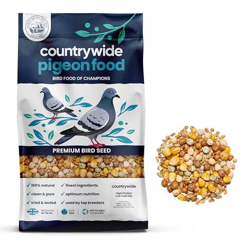 Countrywide High Protein Low Cost Pigeon Food 20kg - Quality Dust-Free Ingredients - All Year Round Seed Mix For Pigeons - Premium Grade Pigeon Corn - Rich in Proteins Energy and Vitamins
