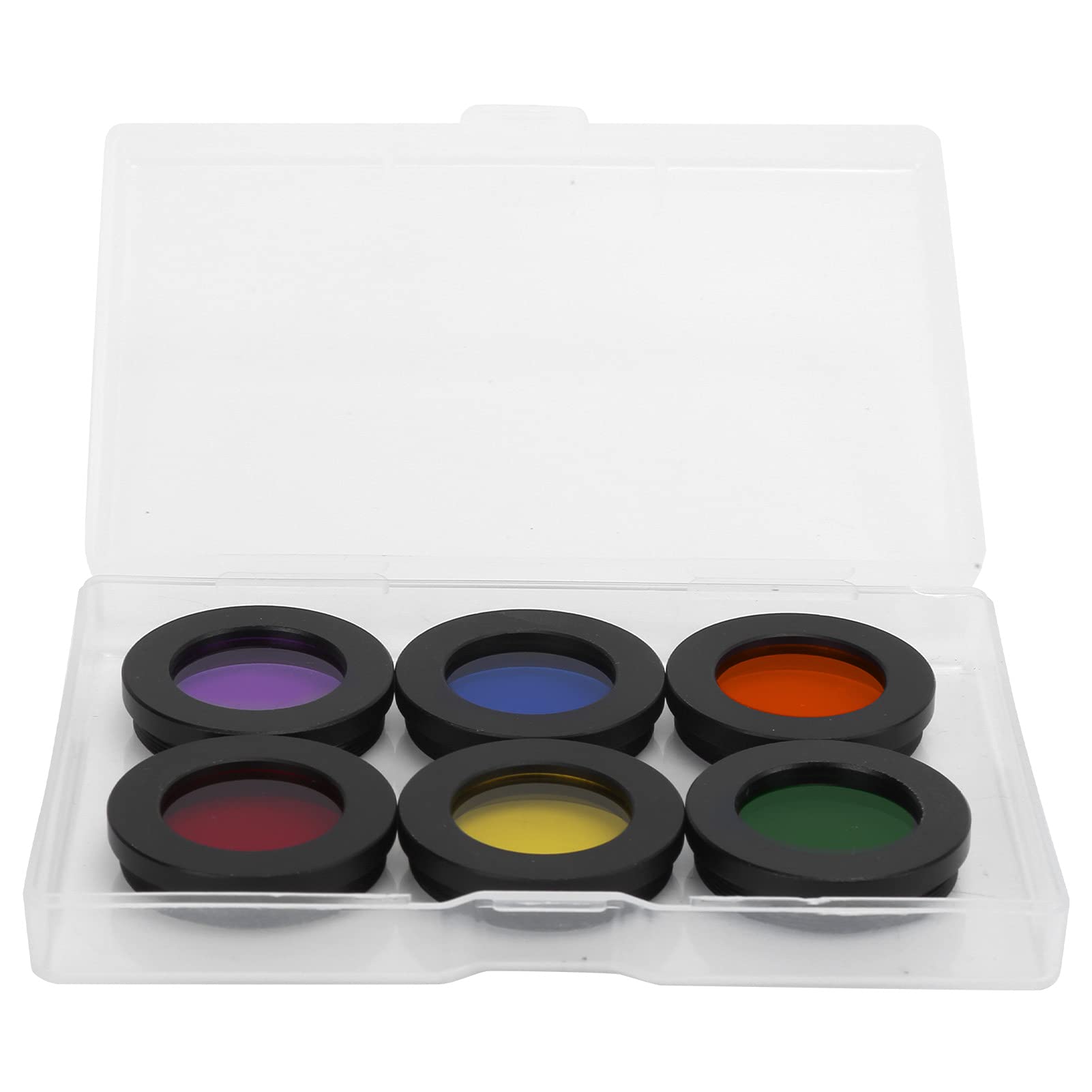 Topiky 6-in-1 Astronomisches Teleskop-Okular-Filter-Set, 1,25 Zoll/31,7 Mm Okularlinse Planeten und Nebelfilter, Gelb/Orange/Rot/Grün/Blau/Lila
